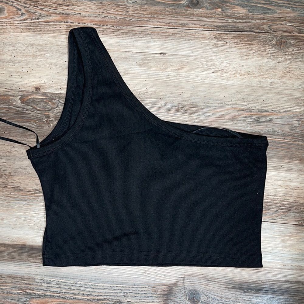 #265 ONE SHOULDER CROP TOP NEW